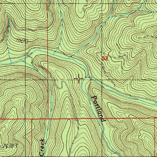 Topographic Map of Logan Creek, OR