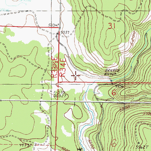 Topographic Map of Logan Valley, OR