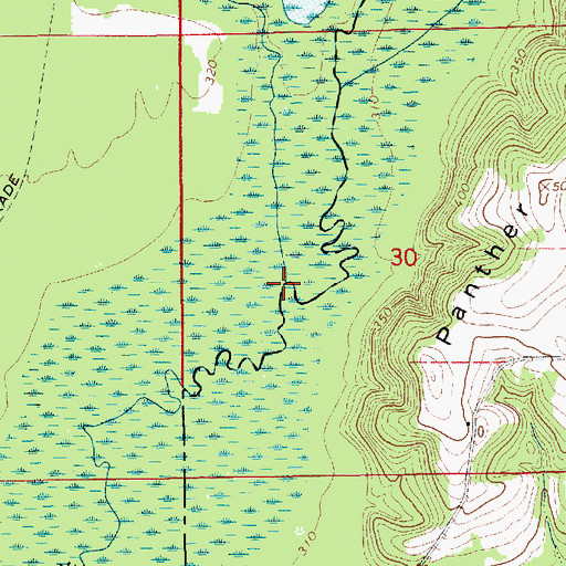 Topographic Map of Blue Creek, AL