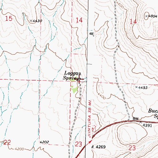 Topographic Map of Loggan Springs, OR