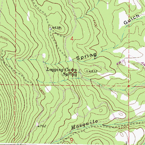 Topographic Map of Logging Camp Spring, OR