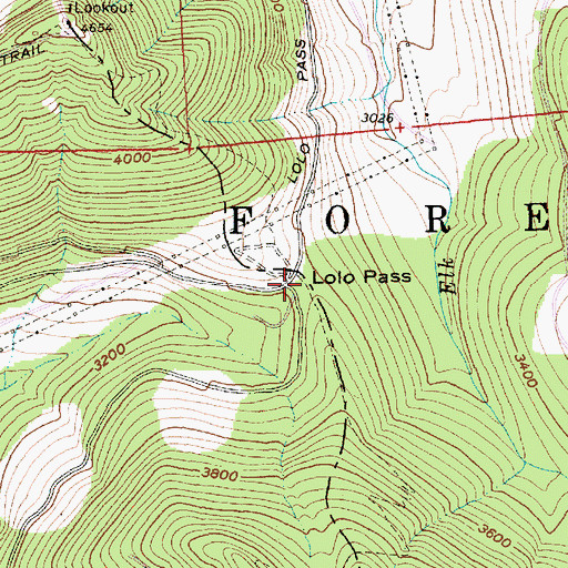 Topographic Map of Lolo Pass, OR
