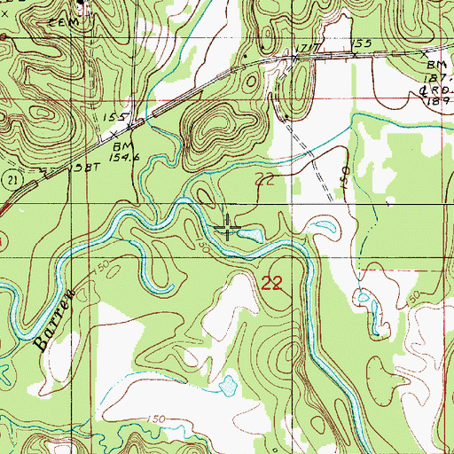 Topographic Map of Blue Creek, AL