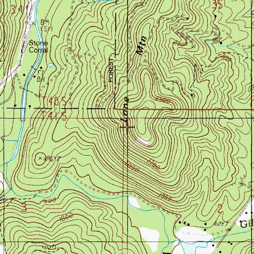 Topographic Map of Lone Mountain, OR