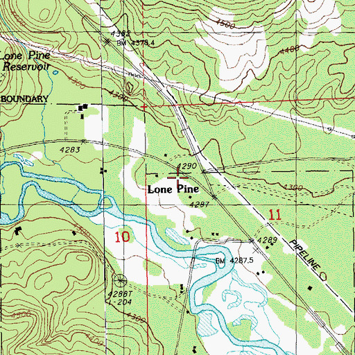 Topographic Map of Lone Pine, OR