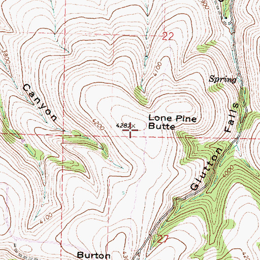 Topographic Map of Lone Pine Butte, OR