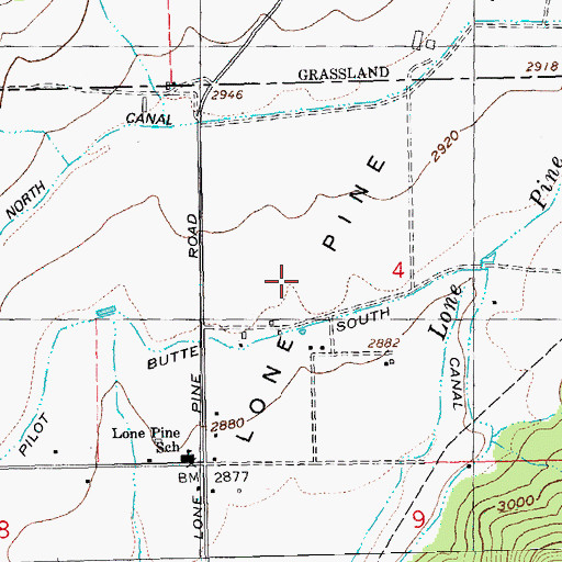 Topographic Map of Lone Pine Flat, OR