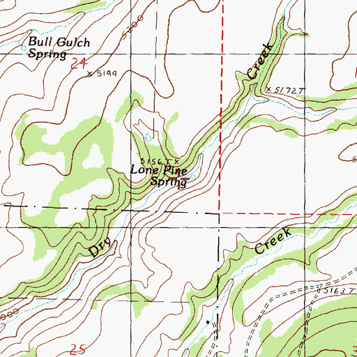 Topographic Map of Lone Pine Spring, OR