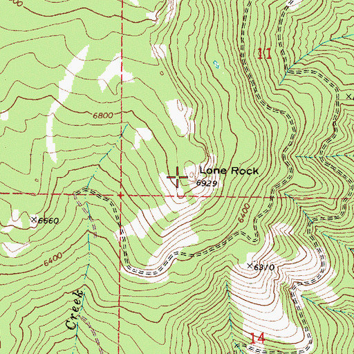 Topographic Map of Lone Rock, OR