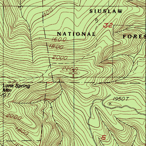 Topographic Map of Lone Spring Mountain, OR