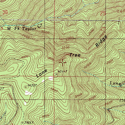 Topographic Map of Lone Tree Ridge, OR