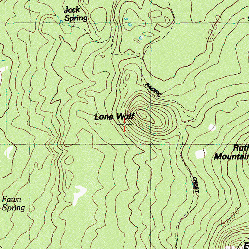 Topographic Map of Lone Wolf, OR
