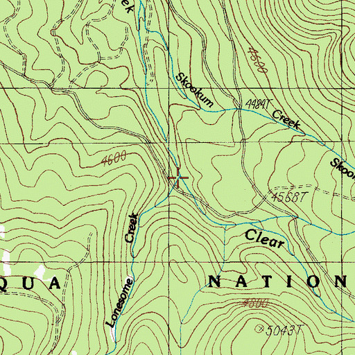 Topographic Map of Lonesome Creek, OR
