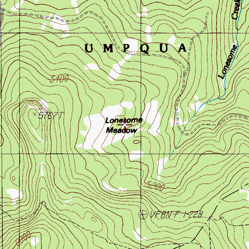 Topographic Map of Lonesome Meadow, OR
