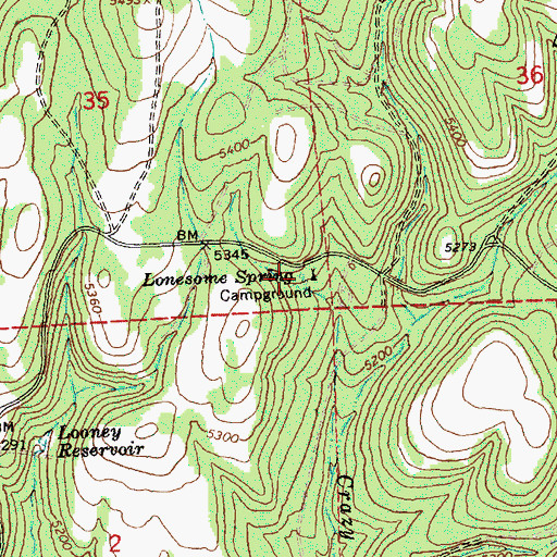 Topographic Map of Lonesome Spring, OR