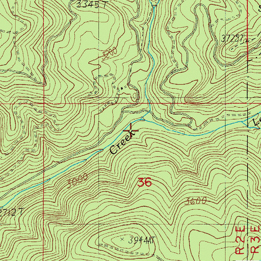 Topographic Map of Lonewoman Creek, OR