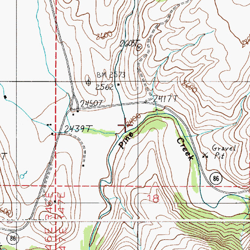 Topographic Map of Long Branch, OR