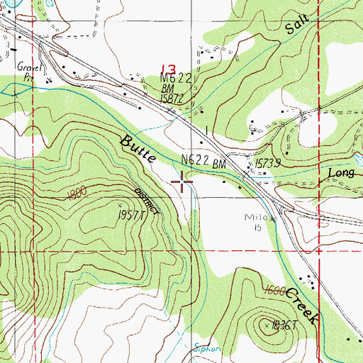 Topographic Map of Long Branch, OR