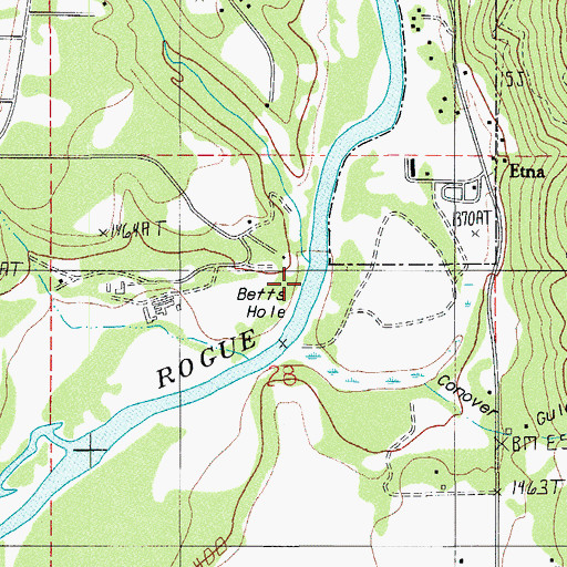 Topographic Map of Long Branch, OR