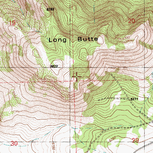 Topographic Map of Long Butte, OR