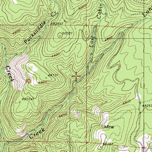 Topographic Map of Long Creek, OR