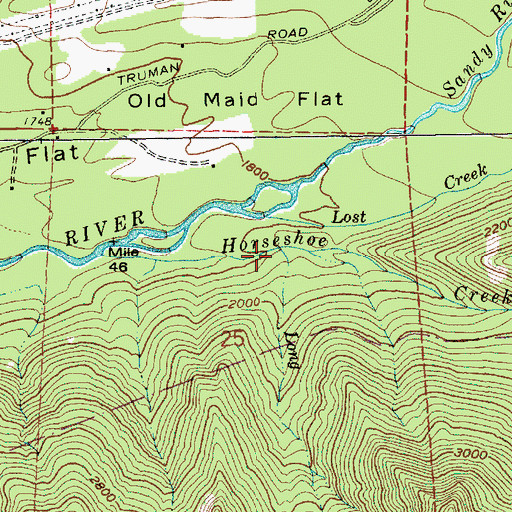 Topographic Map of Long Creek, OR