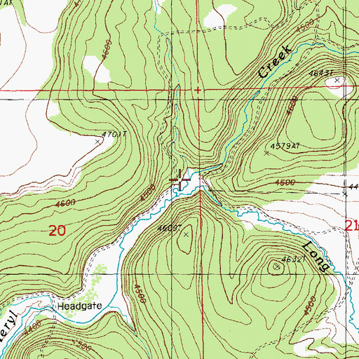 Topographic Map of Long Creek, OR