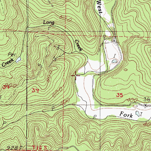Topographic Map of Long Creek, OR