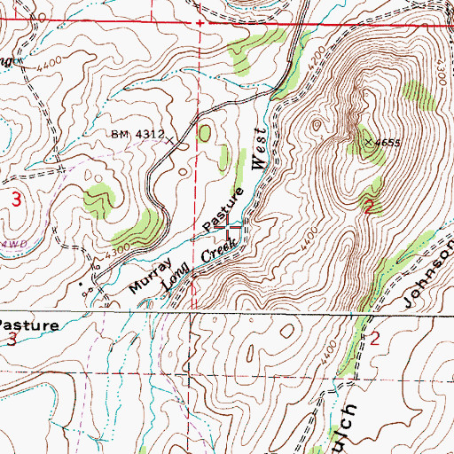 Topographic Map of Long Creek, OR