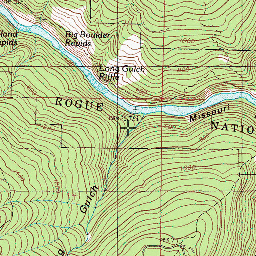 Topographic Map of Long Gulch, OR