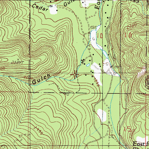 Topographic Map of Long Gulch, OR