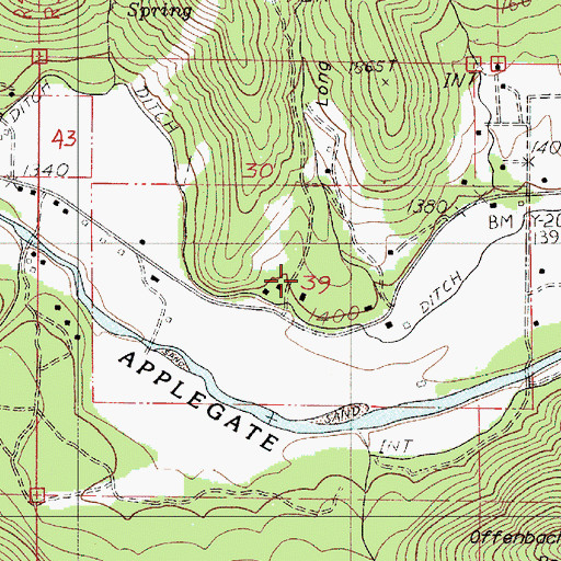 Topographic Map of Long Gulch, OR