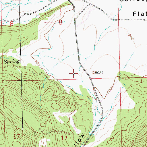 Topographic Map of Long Hollow, OR