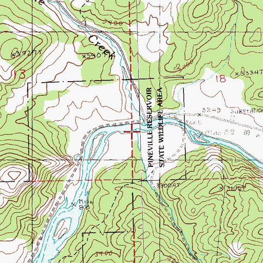 Topographic Map of Long Hollow, OR
