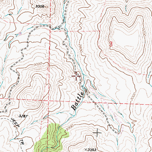 Topographic Map of Long Hollow, OR
