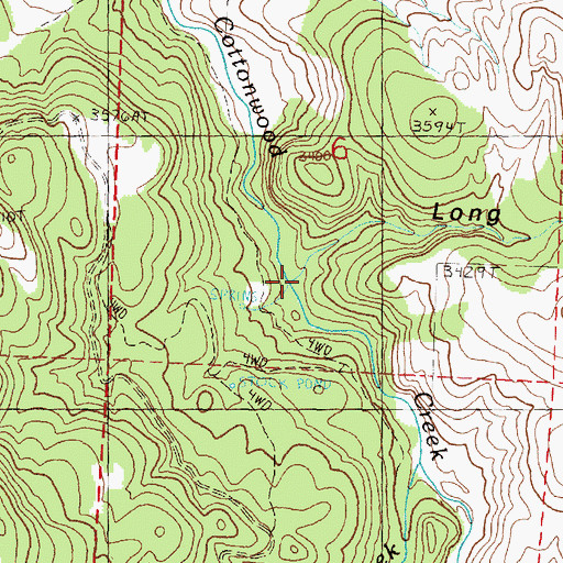 Topographic Map of Long Hollow, OR