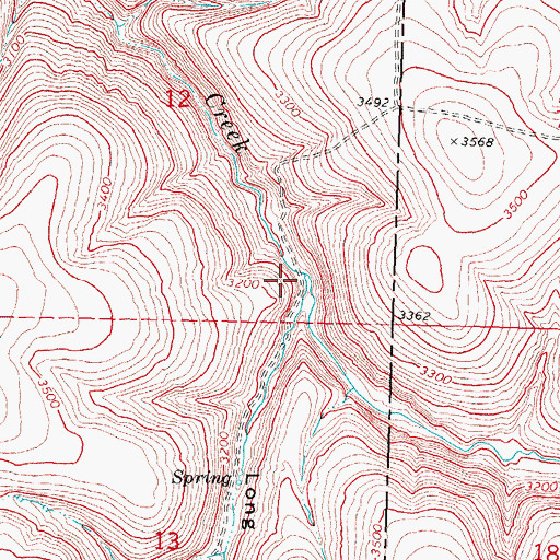Topographic Map of Long Hollow, OR