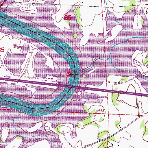 Topographic Map of Blue Eye Creek, AL