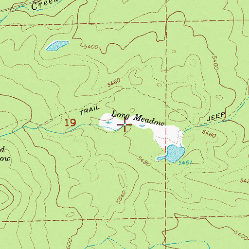 Topographic Map of Long Meadow, OR
