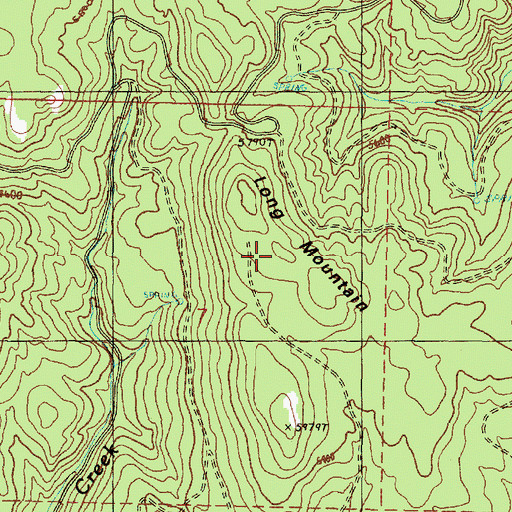 Topographic Map of Long Mountain, OR