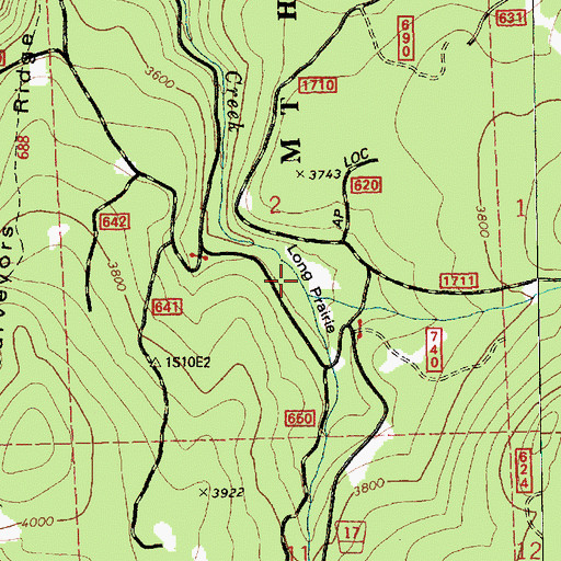Topographic Map of Long Prairie, OR