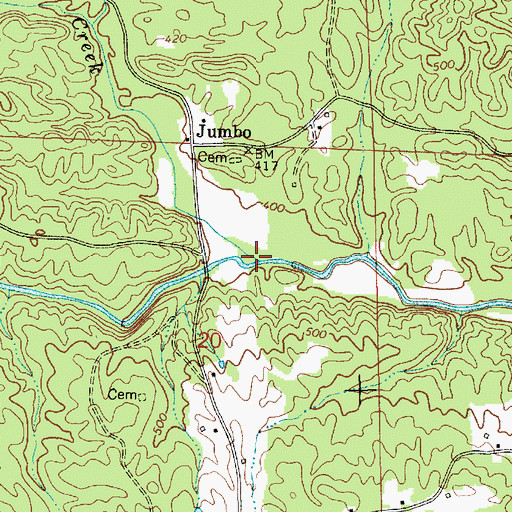 Topographic Map of Blue Gut Creek, AL