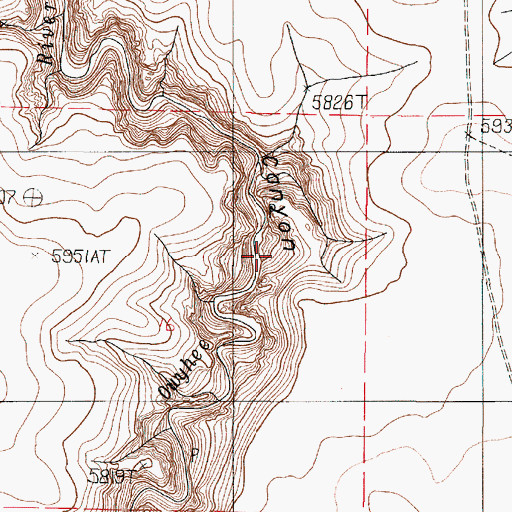 Topographic Map of Long Ridge, OR