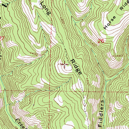 Topographic Map of Long Ridge, OR