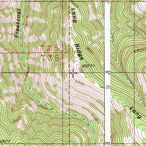 Topographic Map of Long Ridge, OR