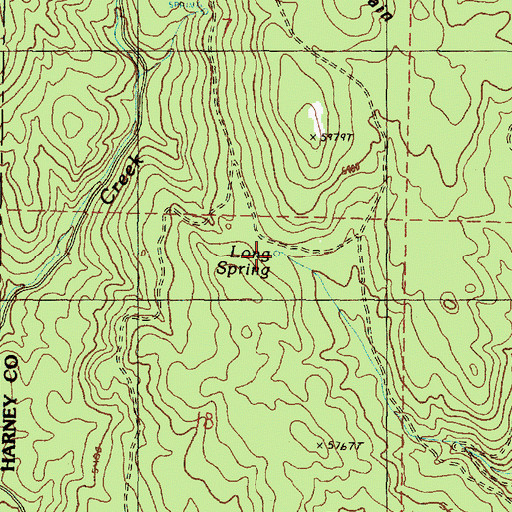 Topographic Map of Long Spring, OR