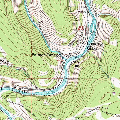 Topographic Map of Lookingglass Creek, OR