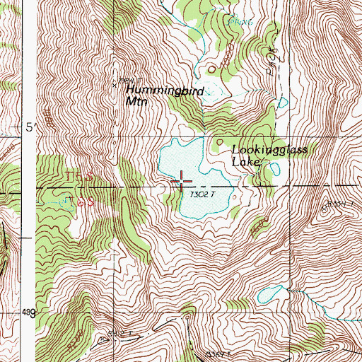 Topographic Map of Lookingglass Lake, OR