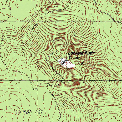 Topographic Map of Lookout Butte, OR