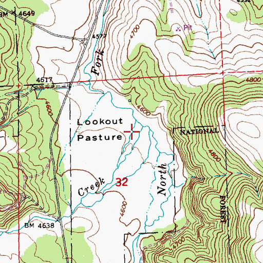 Topographic Map of Lookout Creek, OR